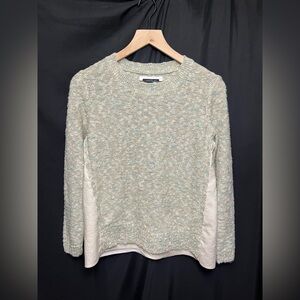 Lafayette 148 New York Textured Linen Gem and Cream Sweater